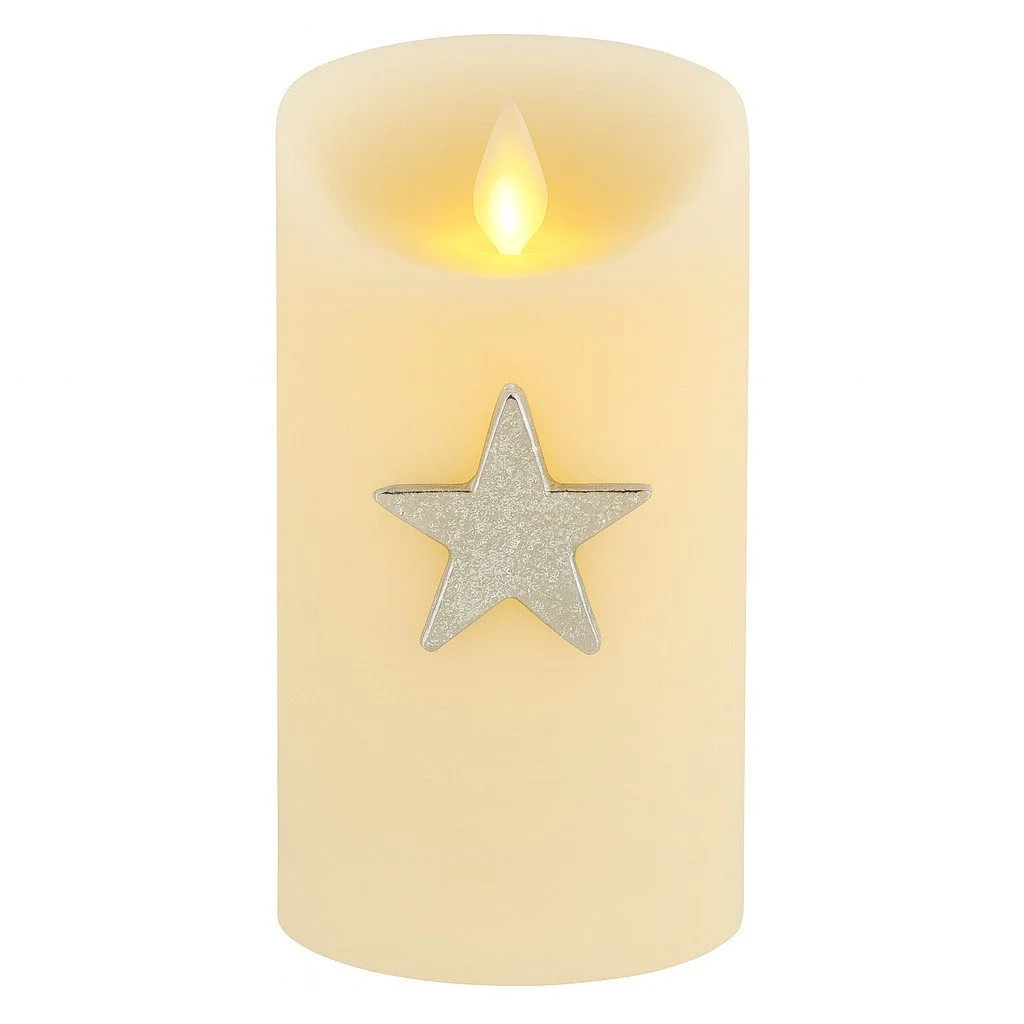 Kerzenpin „Caloge K“ – 6 cm, Silber, Handgefertigt